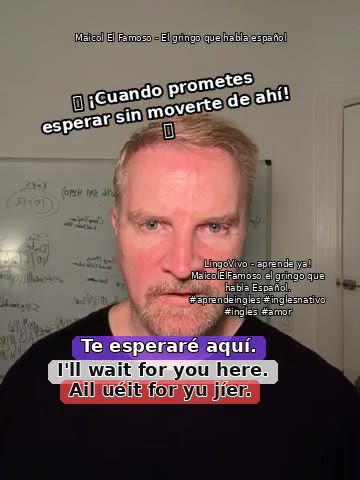 Original bilingual lesson: I'll wait for you here.
